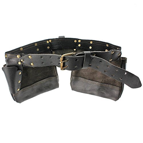 Double Leather Tool Belt 12 Pocket Pouch 