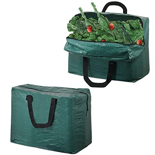 Christmas Decorations Bag Xmas Tree Zipped Storage Bag (Pack of 2, Green, 75L)