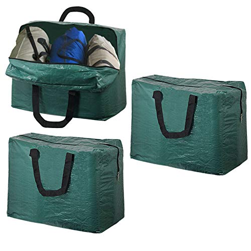 Car Boot Trunk Travel Zipped Storage Bag (Pack of 3, Green, 75L)