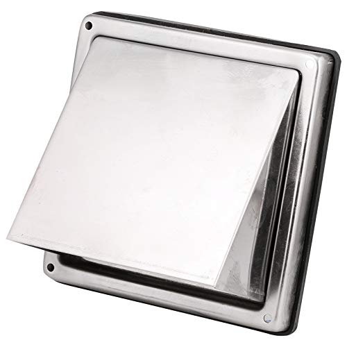 Stainless Steel External Wall Air Vent Non Return Flap Outlet (4" / 100mm)