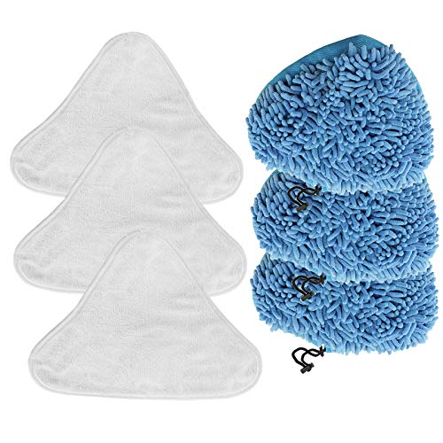 Cover Pads + Washable Floor Pad Covers for Abode ASM2001 Steam Cleaner (3 of Each)