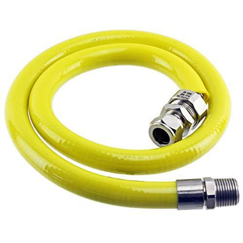 UNIVERSAL 1/2 Inch Gas Hob Supply Pipe Connector Hose (1 Metre, Kitemark Approved EN 15266)