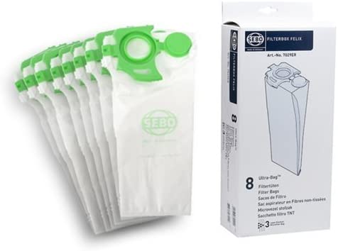SEBO Vacuum Cleaner Dust Bags Genuine Felix UltraBag 7029ER (Pack of 8) + 10 Fresheners