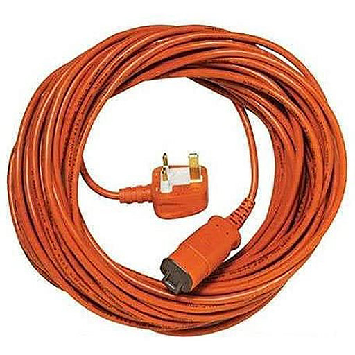 Cable for Flymo Lawnmower Hedge Trimmer Metre Lead Plug (Orange, 15m)
