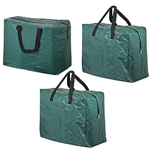 Zipped Storage Bag (Pack of 3, Green, 75L)