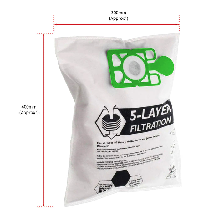 Numatic Hepa-Flo Filter Vacuum Bags 10 Pack | DID.ie - DID Electrical