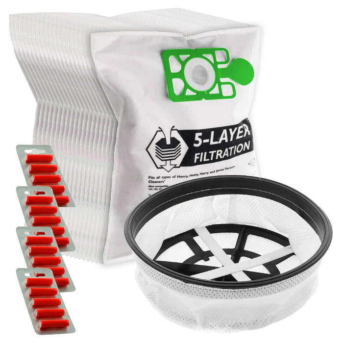 Bags, Filter and Fresheners Kit compatible with Numatic HENRY 12" Filter 20 Bags & 20 Fresheners