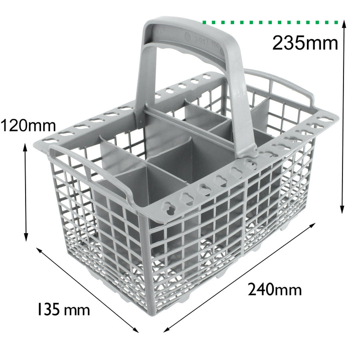 Hotpoint Universal Dishwasher cutlery Basket with measurements