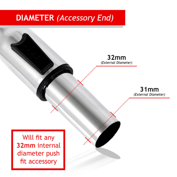 Adjustable Telescopic Pipe and Carpet/Hard Floor Brush Head for BISSELL Vacuum Cleaner Rod (32mm)