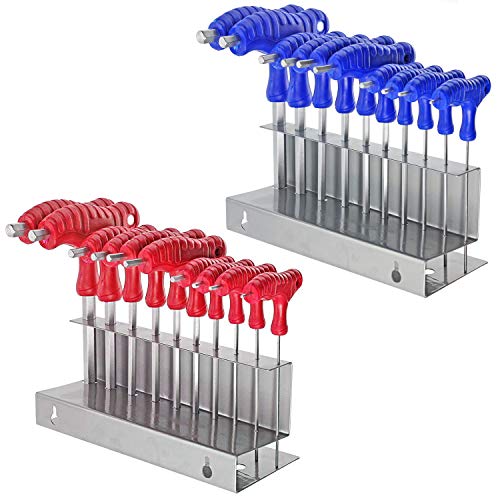 20 Piece T Handle Imperial SAE + Metric Hex Allen Key CR-V Screwdriver Set + Stand