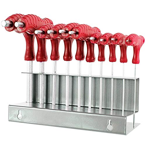 T Handle Imperial SAE + Metric Hex Allen Key CR-V Screwdriver Set + Stand.