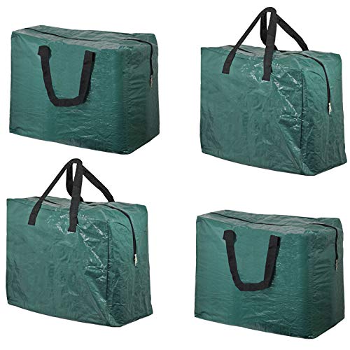 Zipped Storage Bag (Pack of 4, Green, 75L)