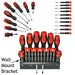 32 Piece Complete Magnetic Precision Screwdriver Bit Tool Set & wall mount bracket