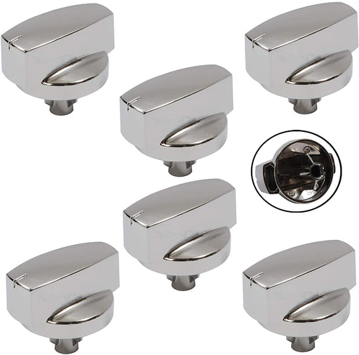 STOVES Oven Cooker Knob Function Control Switch 444445412 (Silver/Chrome) Pack of 6