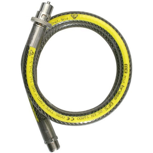 UNIVERSAL Oven Cooker Gas Supply Hose Pipe (3ft 1/2 inch, Straight Bayonet, BS EN14800 CE)