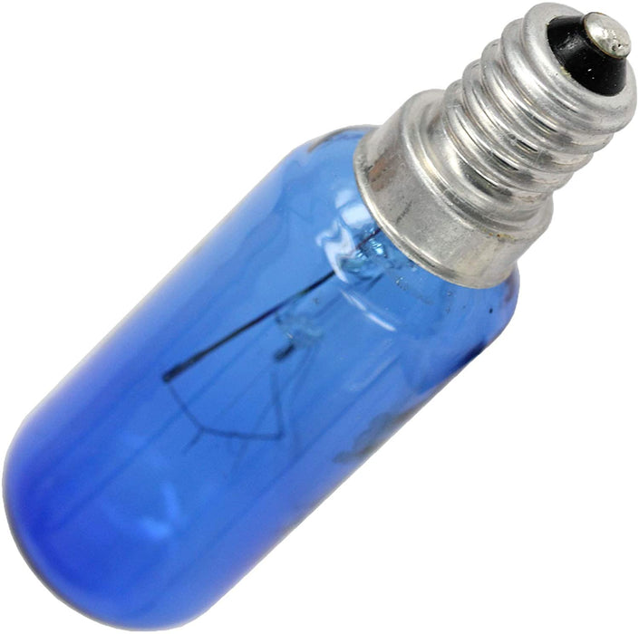 2 x Blue Fridge Freezer Lamp Bulb Screw In Tubular 240V 40W SES E14 81mm x  25mm