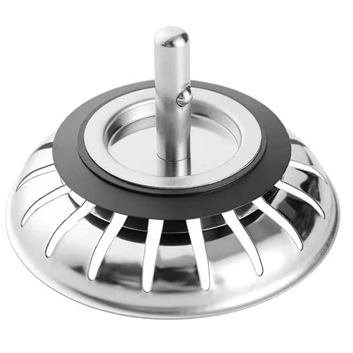 Kitchen Sink Waste Strainer Plug Bath Drain Stopper Basket Filter Rubber Seal