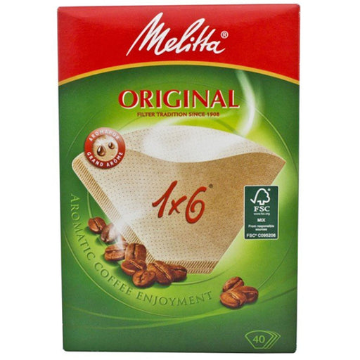 Melitta 1 x 6 Coffee Machine Brown Paper Filters (Pack of 40)