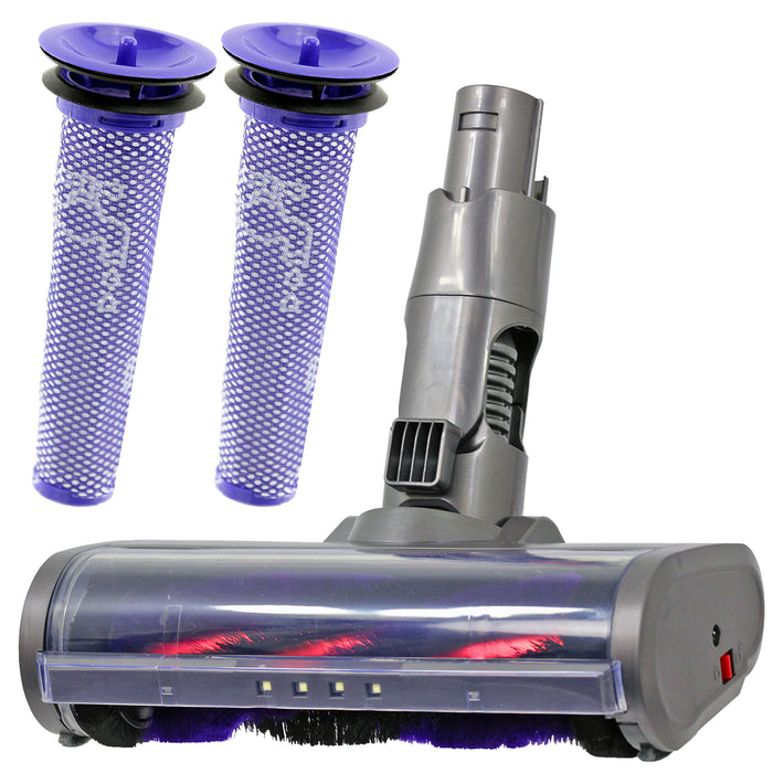 Carbon Fibre Motorhead Floor Tool + Pre-Motor Filters x 2 for DYSON DC62 Vacuum Cleaner