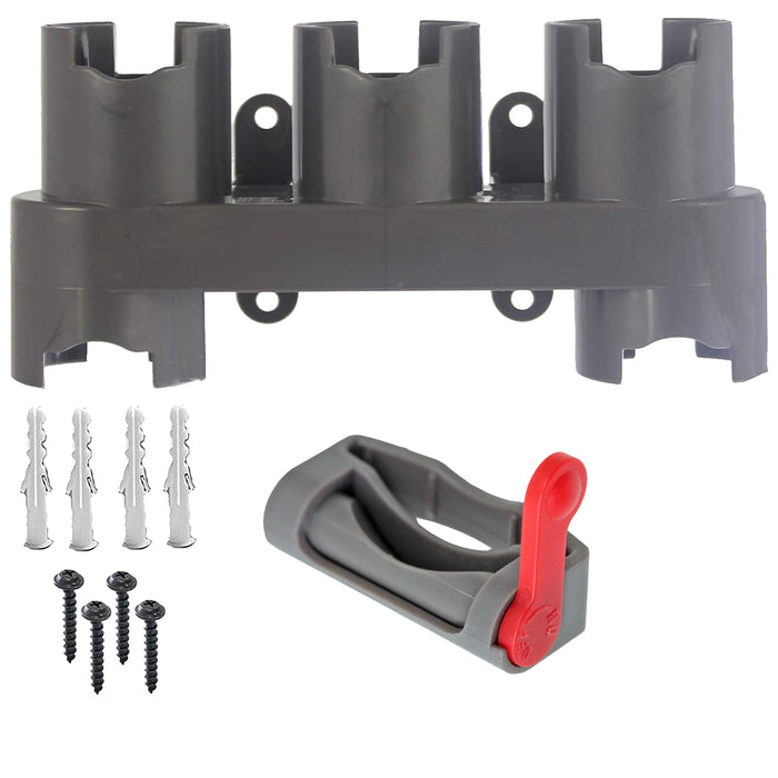 Wall Mounted Accessory Tool Holder Rack + Trigger Lock for DYSON V8 SV10 Vacuum Cleaner