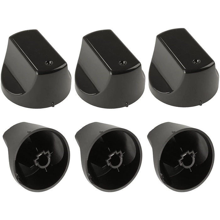 Black Control Switch Knobs for HOTPOINT Oven Cooker (Pack of 6)