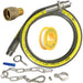 UNIVERSAL Oven Cooker Gas Supply Hose Pipe + PTFE Tape + Safety Chain + Straight Connector Joint Kit (3ft 1/2 inch, Straight Bayonet, BS EN14800 CE)