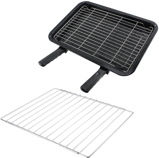 Medium Grill Pan, Rack & Dual Detachable Handles with Adjustable Shelf for Oven Cookers