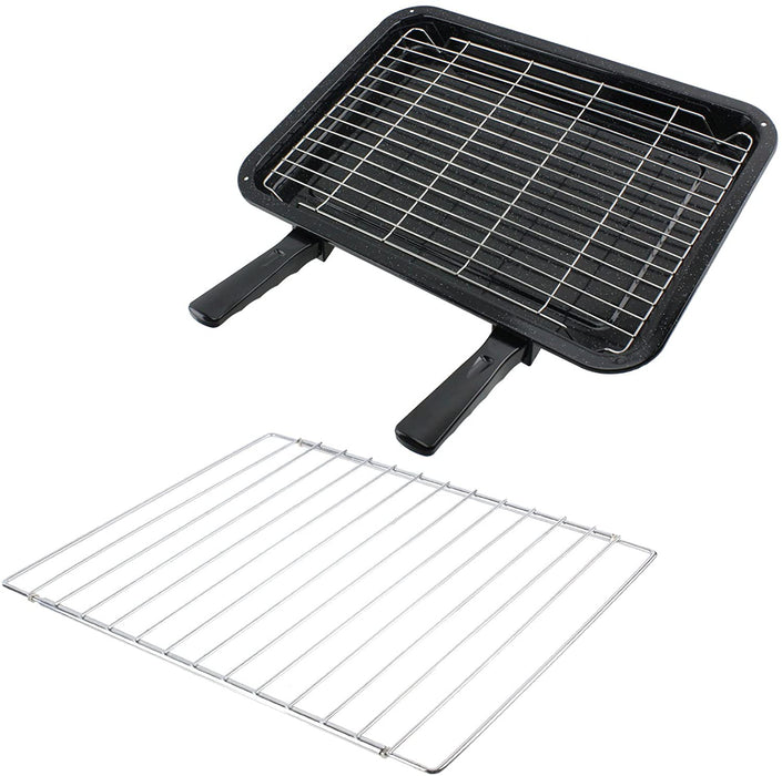 Large Grill Pan, Rack & Dual Detachable Handles with Adjustable Shelf for AEG Oven Cookers