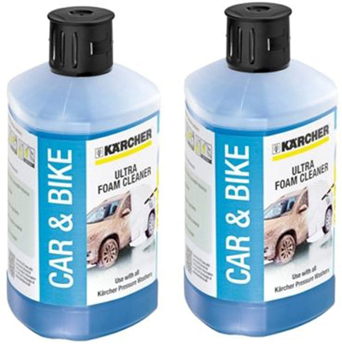 Karcher Car & Bike Ultra Snow Foam Presure Washer Cleaner Detergent (Pack of 2 x 1 Litre Bottles) 6.295-743 62957430