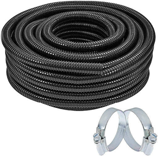 Universal Flexible Hose Pipe for Dust Extractor + 2 Clamp Clips (25mm, 5m)