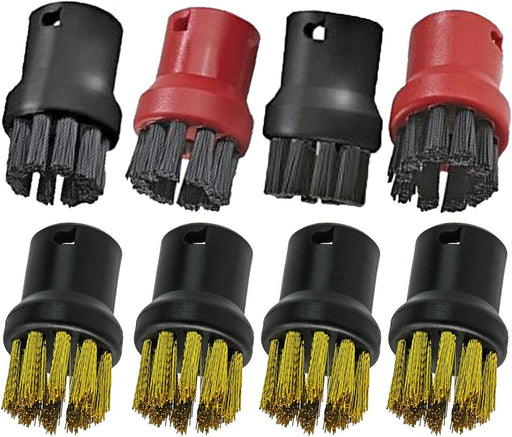 Nylon + Brass Wire Brush Tool Nozzles for Karcher Steam Cleaners (Pack of 8)