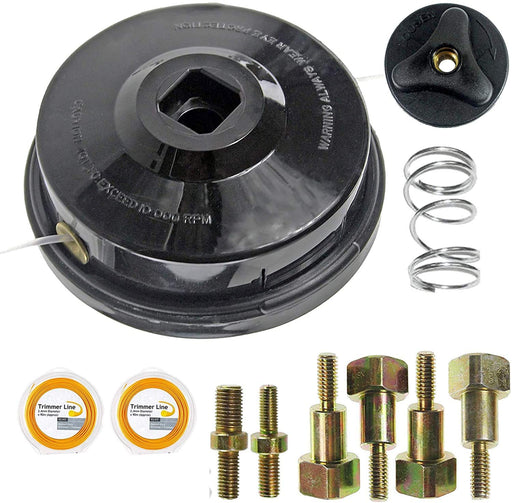 UNIVERSAL Dual Line Manual Feed Head with Bolts + 2 x 90m Refill for Strimmer/Trimmer/Brushcutter