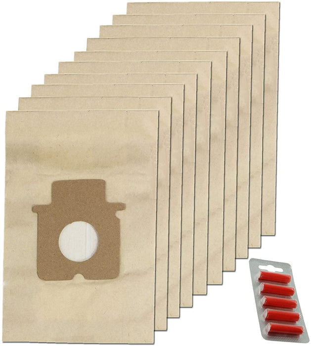 Dust Bags for Panasonic Vacuum Cleaner MC-E (Pack of 10 + 5 Fresheners)