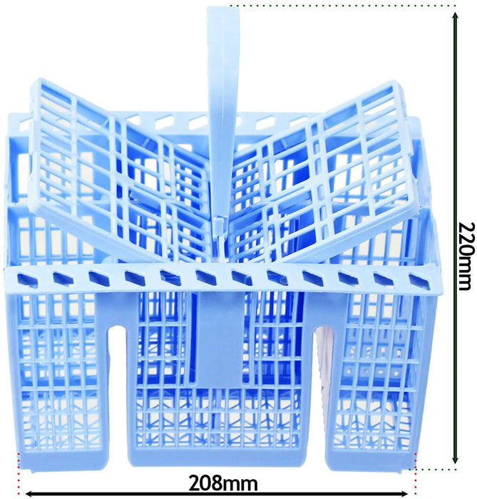 SPARES2GO Cutlery Basket compatible with New World Dishwasher (Blue, 220 x 208 x 160mm)