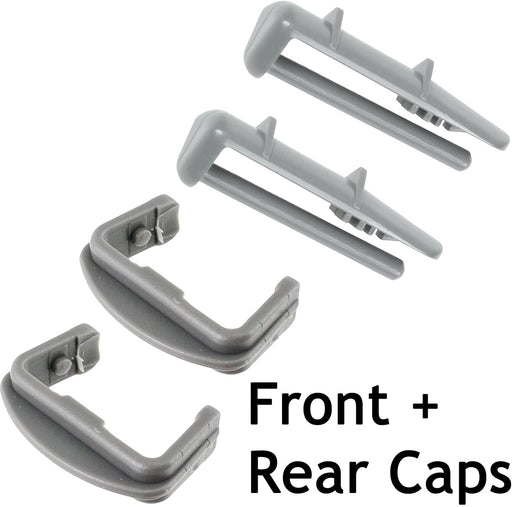 Plastic Front + Rear Rail End Caps for BLOMBERG Dishwasher DWT GI6 GSN GUN