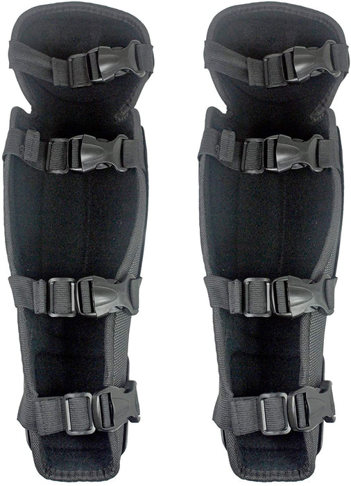 Knee & Shin Guards for Grass Brushcutter / Rotavator (One Size, Black, 2 Pairs)