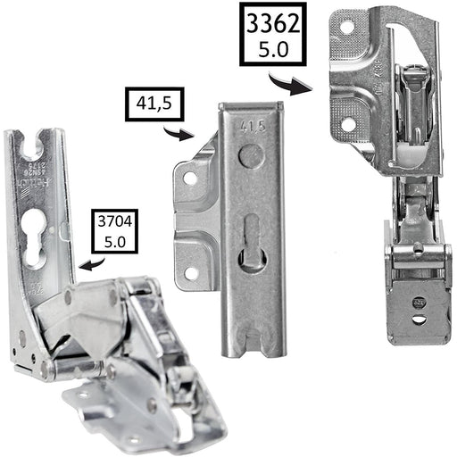 Door Hinge Set for BRANDT Fridge Freezer - 3363 3362 5.0 41,5 Integrated Left and Right Hinges Pair