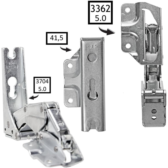 Door Hinge Set for PRIVILEG Fridge Freezer - 3363 3362 5.0 41,5 Integrated Left and Right Hinges Pair