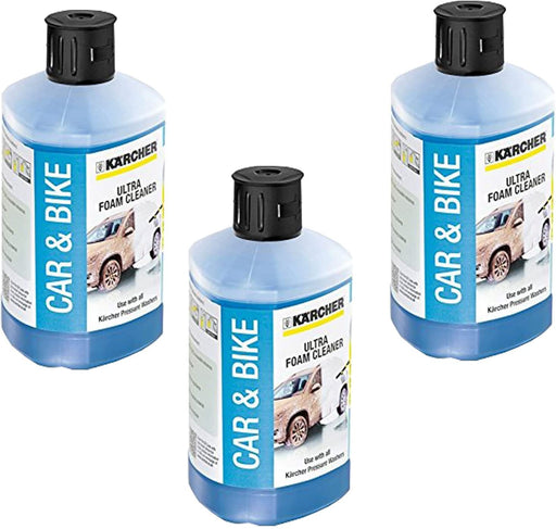 Karcher Car & Bike Ultra Snow Foam Presure Washer Cleaner Detergent (Pack of 3 x 1 Litre Bottles) 6.295-743 62957430