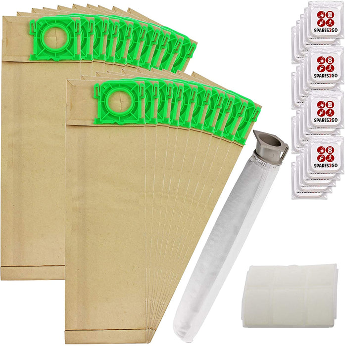 Dust Bags Filter Service Kit for SEBO X1 X2 X3 X4 X5 Extra & C1 C2 C3 Series Vacuum Cleaner (20 Bags, 2 Filters) + 20 Tab Fresheners