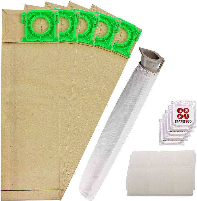 Dust Bags Filter Service Kit for SEBO X1 X2 X3 X4 X5 Extra & C1 C2 C3 Series Vacuum Cleaner (5 Bags, 2 Filters) + 5 Tab Fresheners
