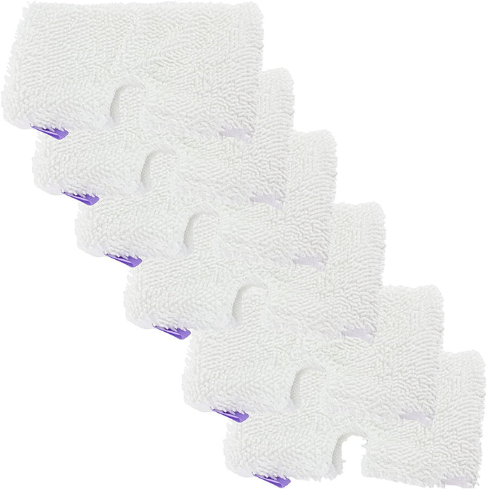 Microfibre Cover Pocket Pads for Shark SM200 S502 S7000 S3101 S3250 S3251 XT3101 Series Steam Cleaner Mop (Pack of 6)