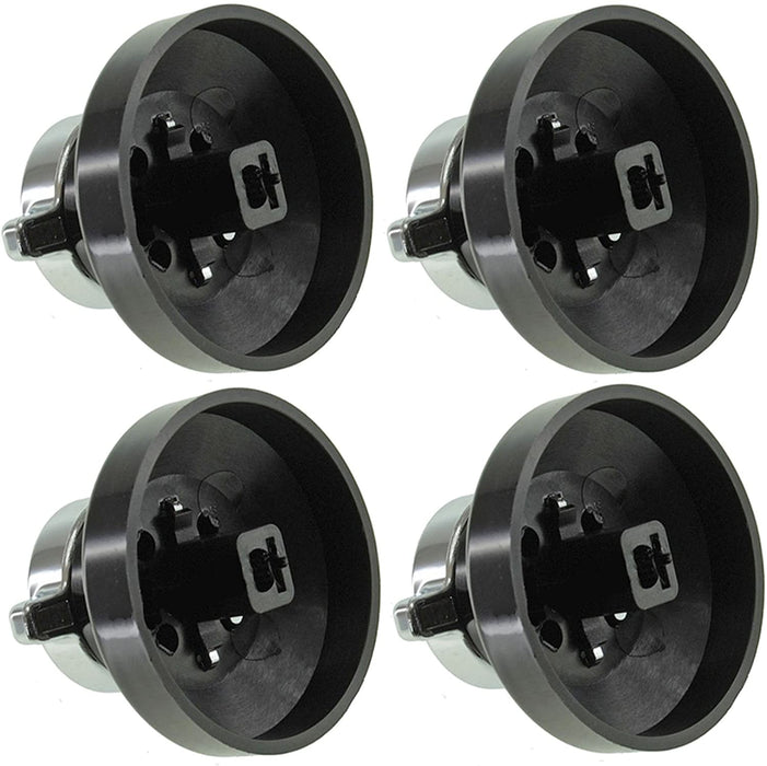 4 x Black Silver Knobs Switch for NEW WORLD 444440036 600SIDLM Gas Oven Cooker Hob