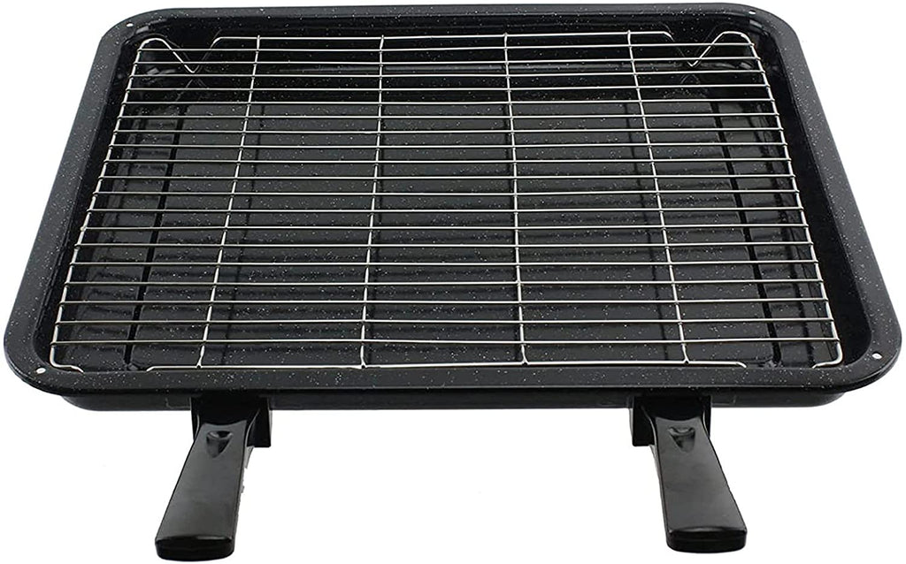 Extra Large Enamel Grill Tray & Rack for BOSCH Oven Cooker (370 x 440m —  SPARES2GO