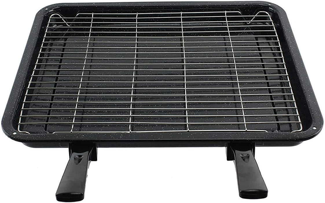 Extra Large Enamel Grill Tray & Rack for SMEG Oven Cooker (370 x 440mm)