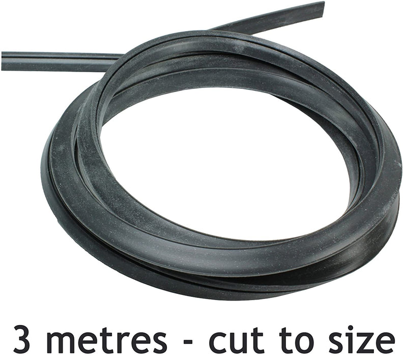 Door Seal + Silicone Glue for JOHN LEWIS Oven Cooker 3m Cut to Size (3 & 4 sided, Rounded + 90º Clips)