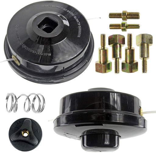 UNIVERSAL Dual Line Manual Feed Head with Bolts + Bump Feed Head for Strimmer/Trimmer/Brushcutter