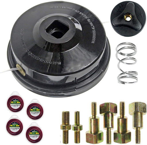 UNIVERSAL Dual Line Manual Feed Head with Bolts + 4 x Refill for Strimmer/Trimmer/Brushcutter