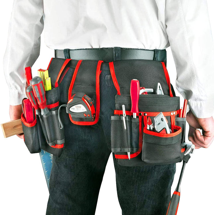 Heavy Duty 20 Pocket Double Tool Belt Pouch for DIY Trade Jobs Joiners Carpenters Builders