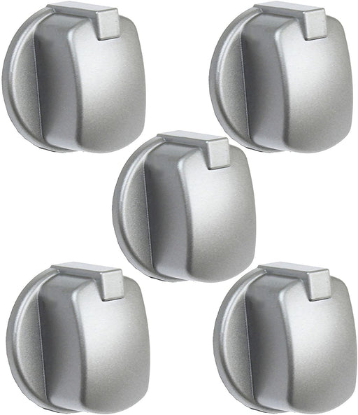 Control Knob Switch Button for HOTPOINT CIM53KCAIXGB Cooker Oven Pack of 5 (Silver/INOX)